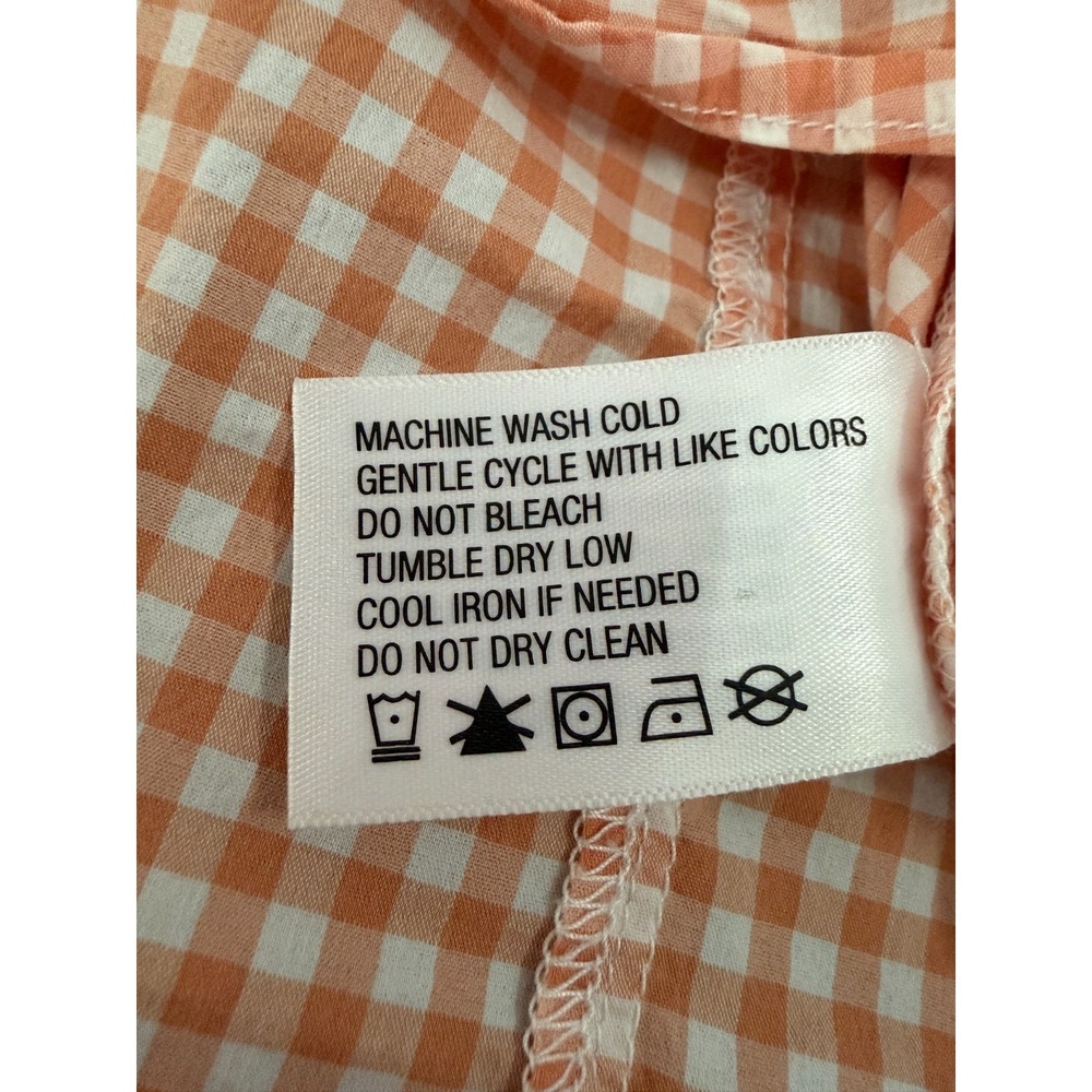 Orvis River Guide Top Womens M Orange White Vented Gingham Shirt Hiking Outdoor - Picture 12 of 14